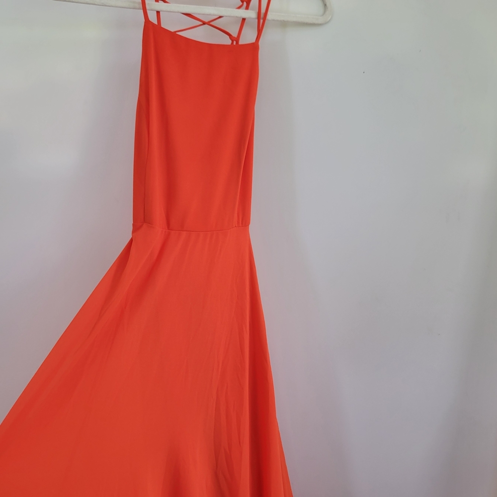 Lulu's Bright Orange Strappy Back Maxi Dress - Picture 4 of 8